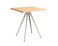 Kaviarenský stolík Pyramid Table 21, 70 x 70 x 74 cm, beige powder coated steel / oiled solid oak