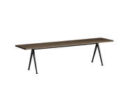 Lavica Pyramid Bench 12 190 cm, black powder coated steel / smoked solid oak