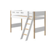Vyššia detská posteľ Nor, šikmý rebrík, white