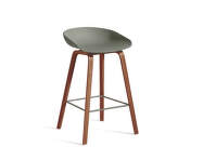 Barová stolička AAS 32 Low Lacquered Walnut Veneer, dusty green