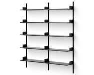 Policová zostava Library Shelf 1900, black ash/black