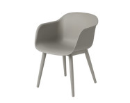 Stolička Fiber Arm Chair, wood base, grey