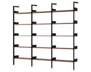 Policová zostava Rombe Konfigurácia F, anthracite/lacquered walnut