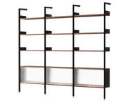 Policová zostava Rombe Konfigurácia K, anthracite/lacquered walnut