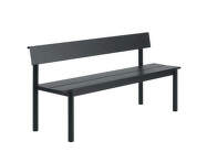 Lavica Linear Steel Bench s opierkou 170 cm, black