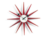 Hodiny Sunburst Clock, red