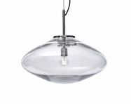 Závesná lampa Disc, clear/nickel