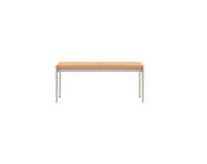 Lavica Mies Bench L110, light grey/natural leather