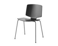 Jedálenská stolička Valby, chrome steel/black lacquered oak