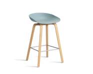 Barová stolička AAS 32 Low Lacquered Oak Veneer, dusty blue