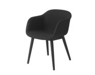 Stolička Fiber Arm Chair, wood base, black