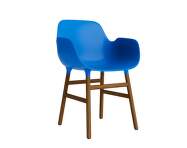 Stolička Form s podpierkami rúk, bright blue/walnut