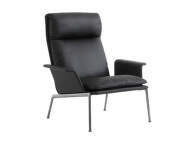 Kreslo Muno LN17 High Back w. Arms, black/dark chrome