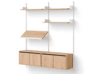 Policová zostava Living Shelf Cabinets Low w. Doors, oak/white