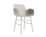 Stolička Form s podrúčkami, light grey/steel