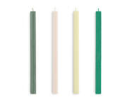 Sviečky Square Candle set 4ks, greens and whites