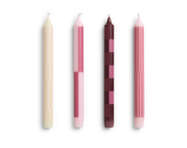 Sviečky Pattern Candle set 4ks, pink and bordeaux