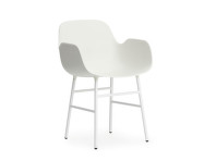 Stolička Form s podpierkami rúk, white/steel