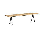 Lavica Pyramid Bench 12 190 cm, black powder coated steel / clear lacquered solid oak