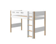 Vyššia detská posteľ Nor, rovný rebrík, white