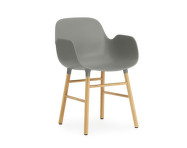 Stolička Form s podpierkami rúk, grey/oak