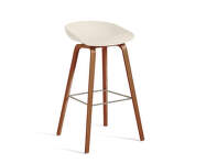 Barová stolička AAS 32 High Lacquered Walnut Veneer, cream white