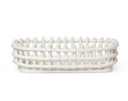 Košík Ceramic Basket Oval, off-white