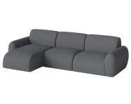Rohová sedacia súprava Núvol ľavá s leňoškou, dark grey