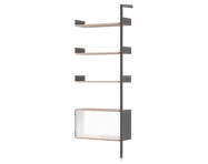 Policová zostava Rombe IF6 zo skrinkou, anthracite/lacquered walnut