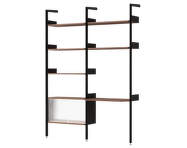Policová zostava Rombe Konfigurácia D, anthracite/lacquered walnut
