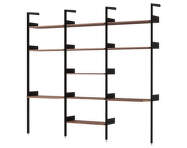 Policová zostava Rombe Konfigurácia I, anthracite/lacquered walnut