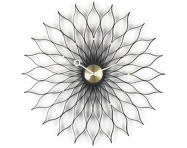 Hodiny Sunflower, black ash/brass