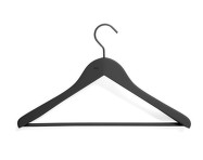 Ramienka Soft Coat Hanger Wide Black w. Bar, set 4ks