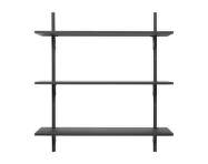 Polica Sector Shelf L/L, dark stained ash/black brass