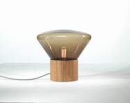 Stolová lampa Muffins WOOD 01 PC849, smoke brown / natural waxed oak