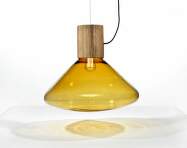 Závesná lampa Muffins WOOD 03B PC851, amber / natural waxed oak