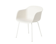 Stolička Fiber Arm Chair, tube base, natural white
