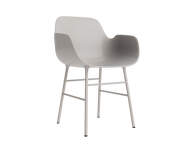 Stolička Form s podrúčkami, warm grey/steel