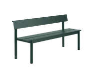 Lavica Linear Steel Bench s opierkou 170 cm, dark green