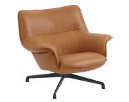 Kreslo Doze Lounge Chair Low Swivel, Refine Leather Cognac / anthracite black