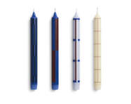 Sviečky Pattern Candle set 4ks, blue and silver
