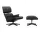 Eames Lounge Chair & Ottoman Chestnut Black, Leather Premium F66 nero