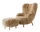 Kreslo Petra VB3 a pouf ATD1, oak/sheepskin Honey