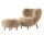 Kreslo Little Petra VB1 a pouf ATD1, oak/sheepskin Honey