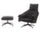 Kreslo Bascule Highback s otomanom, Cento / truffle / black