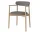 Čalúnená jedálenská stolička Merge s podrúčkami White Oak, steel grey