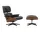 Eames Lounge Chair & Ottoman Santos Palisander, Leather Premium F66 nero