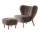 Kreslo Little Petra VB1 a pouf ATD1, oak/sheepskin Sahara