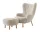 Kreslo Petra VB3 a pouf ATD1, oak/sheepskin Moonlight