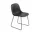 Stolička Fiber Side Chair Sled Base, black leather